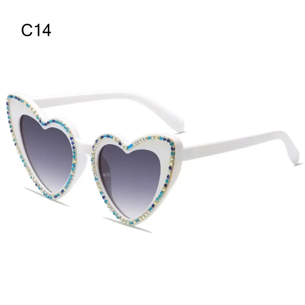 Trending Bling Eyewear Beach Party Glasses Pearls Sun Glasses Shades Heart Sunglasses