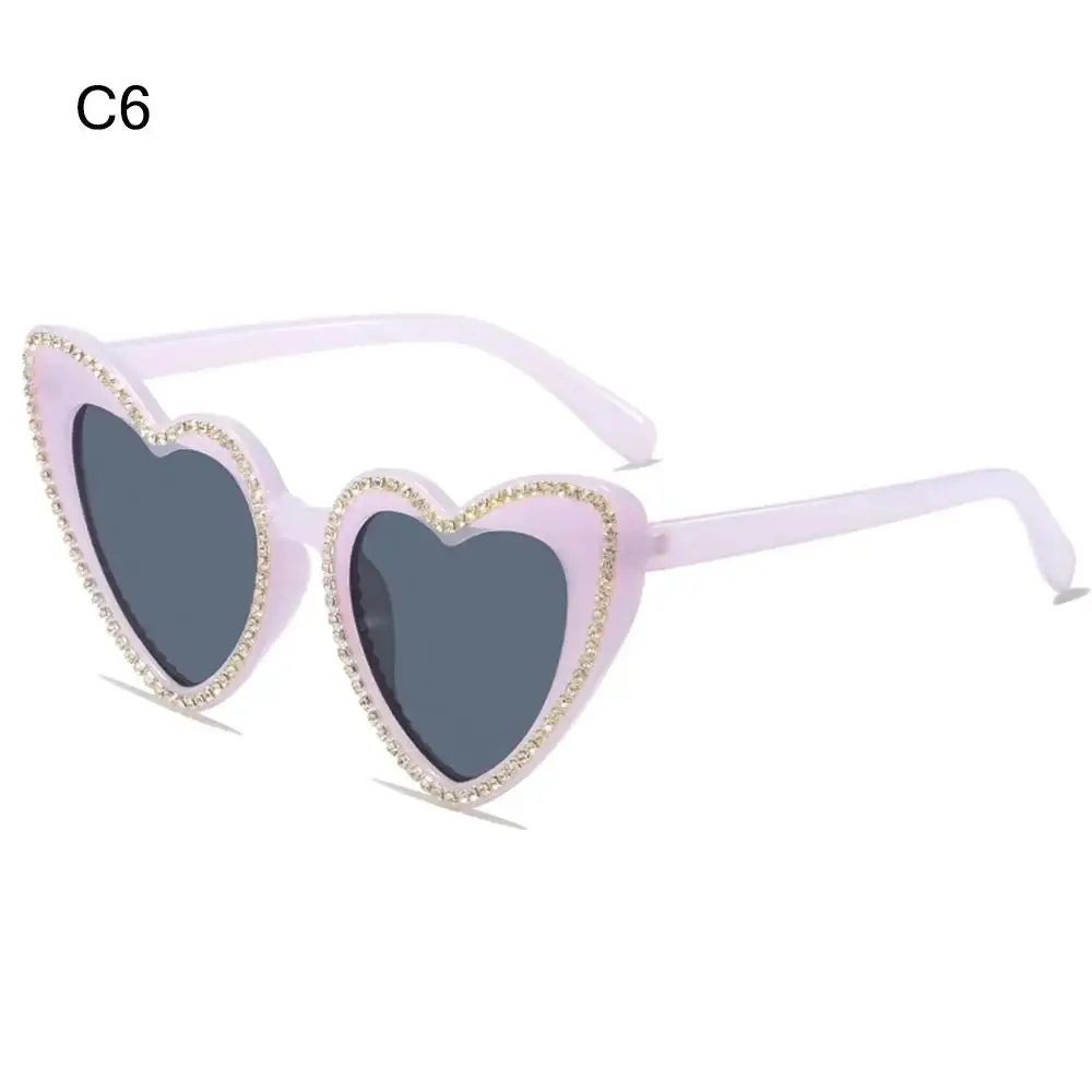Trending Bling Eyewear Beach Party Glasses Pearls Sun Glasses Shades Heart Sunglasses