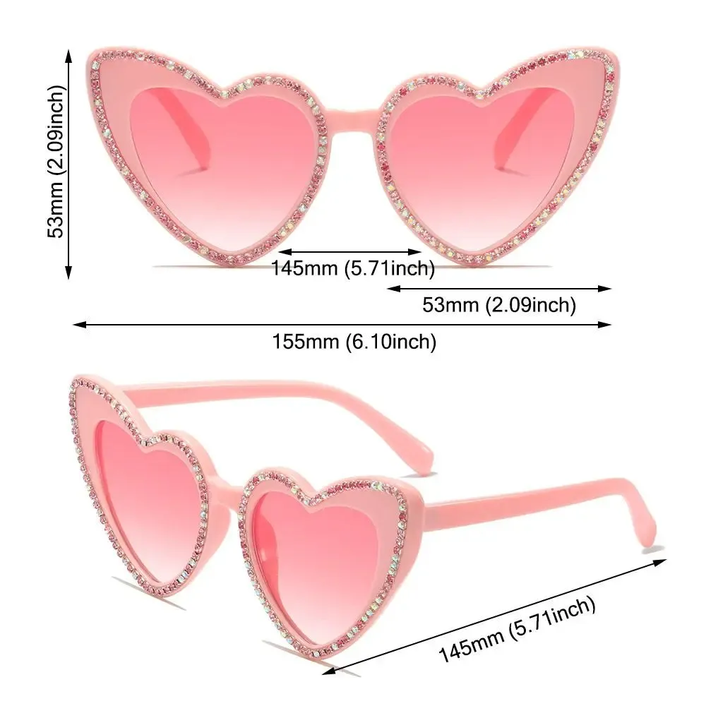 Trending Bling Eyewear Beach Party Glasses Pearls Sun Glasses Shades Heart Sunglasses