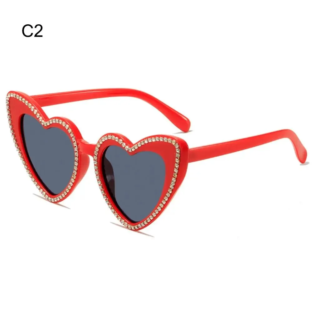 Trending Bling Eyewear Beach Party Glasses Pearls Sun Glasses Shades Heart Sunglasses