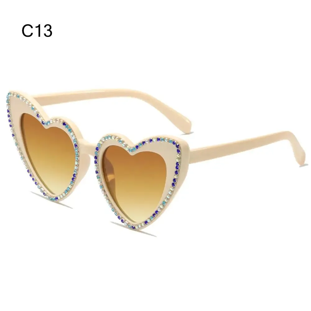 Trending Bling Eyewear Beach Party Glasses Pearls Sun Glasses Shades Heart Sunglasses