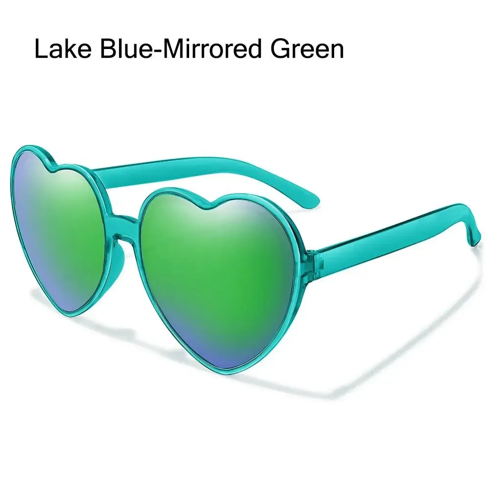 Trendy Heart Shaped Sunglasses for Women Party Cosplay Glasses UV400 Protection Eyewear Summer Beach Shades Cycling Sunglasses