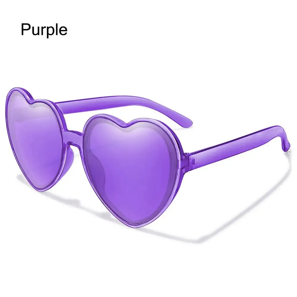 Trendy Heart Shaped Sunglasses for Women Party Cosplay Glasses UV400 Protection Eyewear Summer Beach Shades Cycling Sunglasses