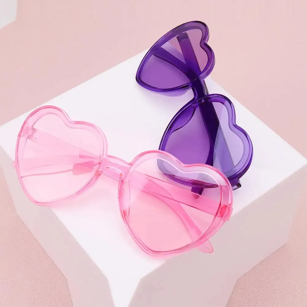 Trendy Heart Shaped Sunglasses for Women Party Cosplay Glasses UV400 Protection Eyewear Summer Beach Shades Cycling Sunglasses
