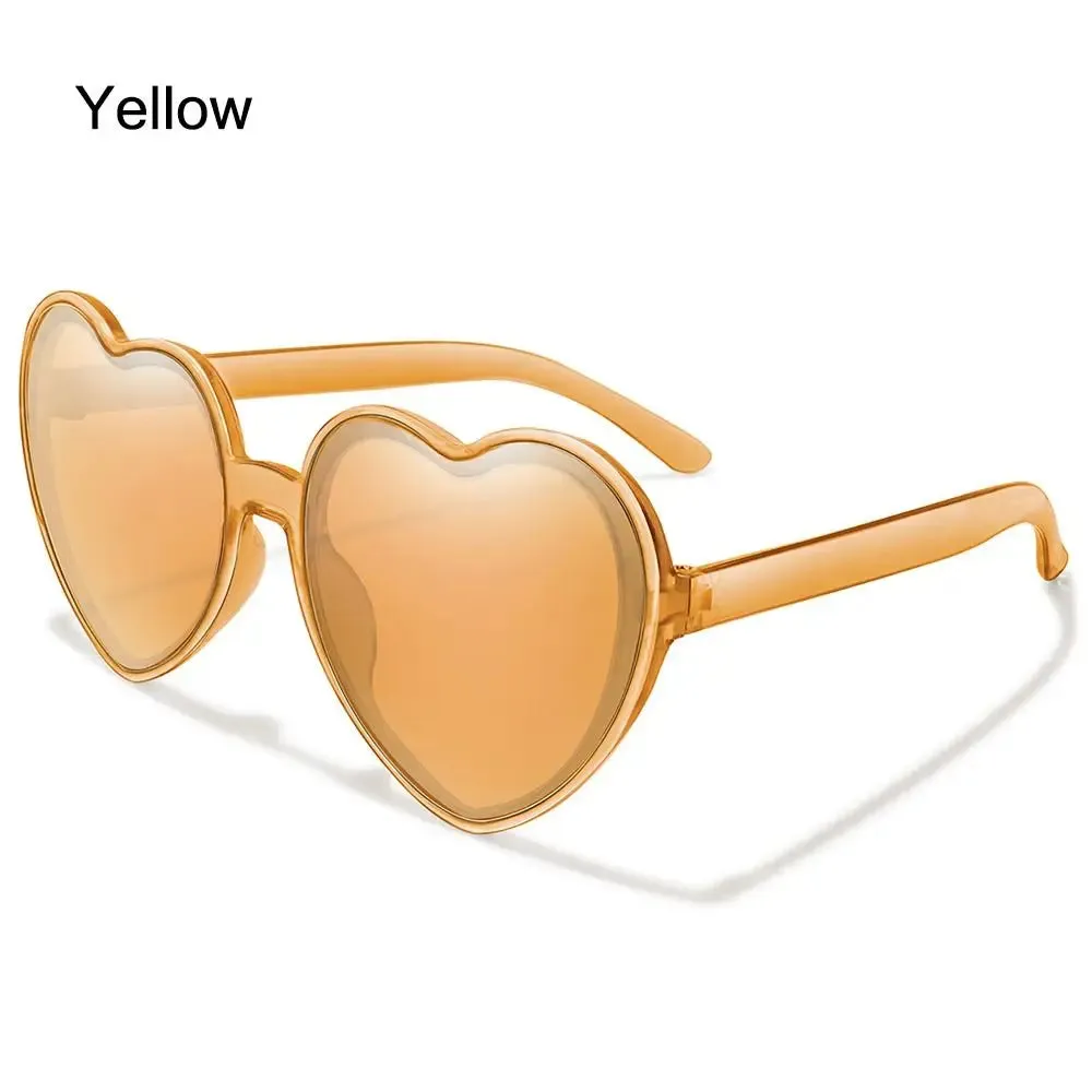 Trendy Heart Shaped Sunglasses for Women Party Cosplay Glasses UV400 Protection Eyewear Summer Beach Shades Cycling Sunglasses