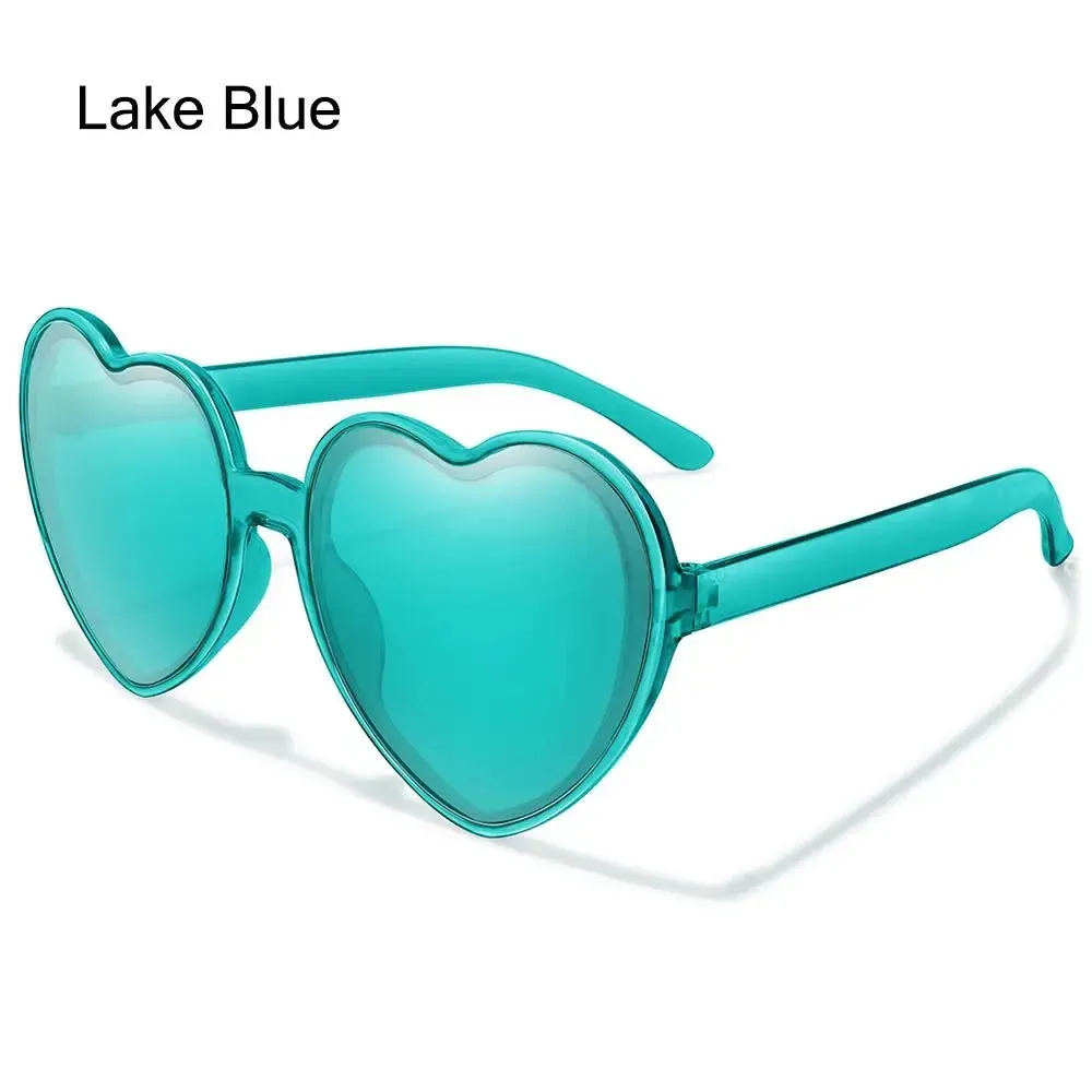 Trendy Heart Shaped Sunglasses for Women Party Cosplay Glasses UV400 Protection Eyewear Summer Beach Shades Cycling Sunglasses