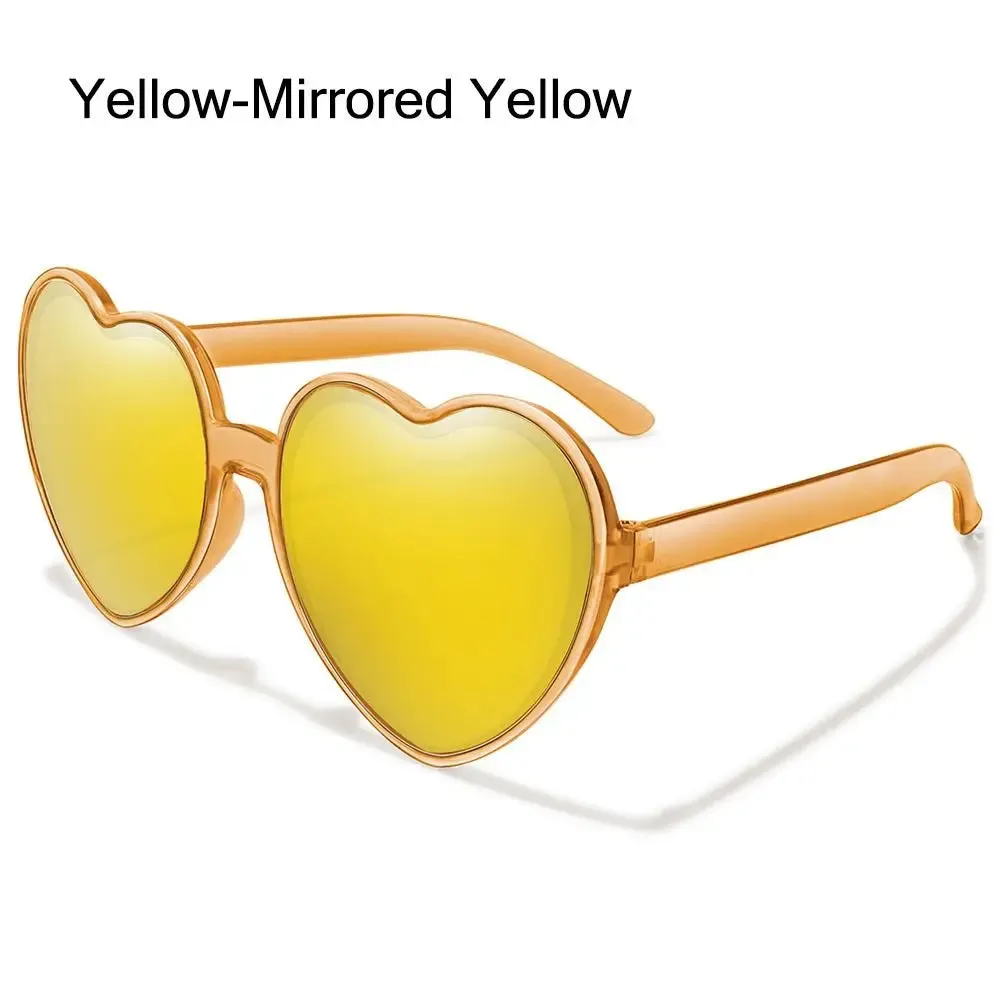 Trendy Heart Shaped Sunglasses for Women Party Cosplay Glasses UV400 Protection Eyewear Summer Beach Shades Cycling Sunglasses