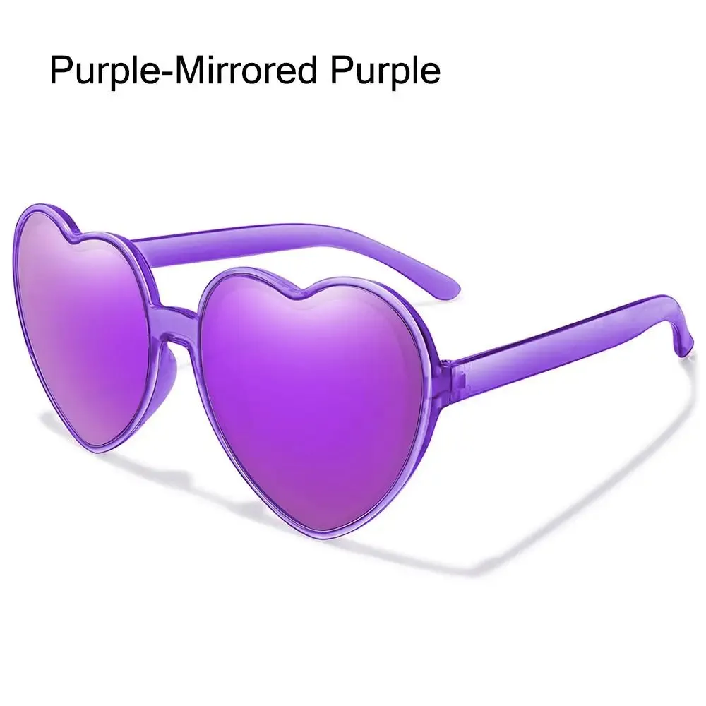 Trendy Heart Shaped Sunglasses for Women Party Cosplay Glasses UV400 Protection Eyewear Summer Beach Shades Cycling Sunglasses