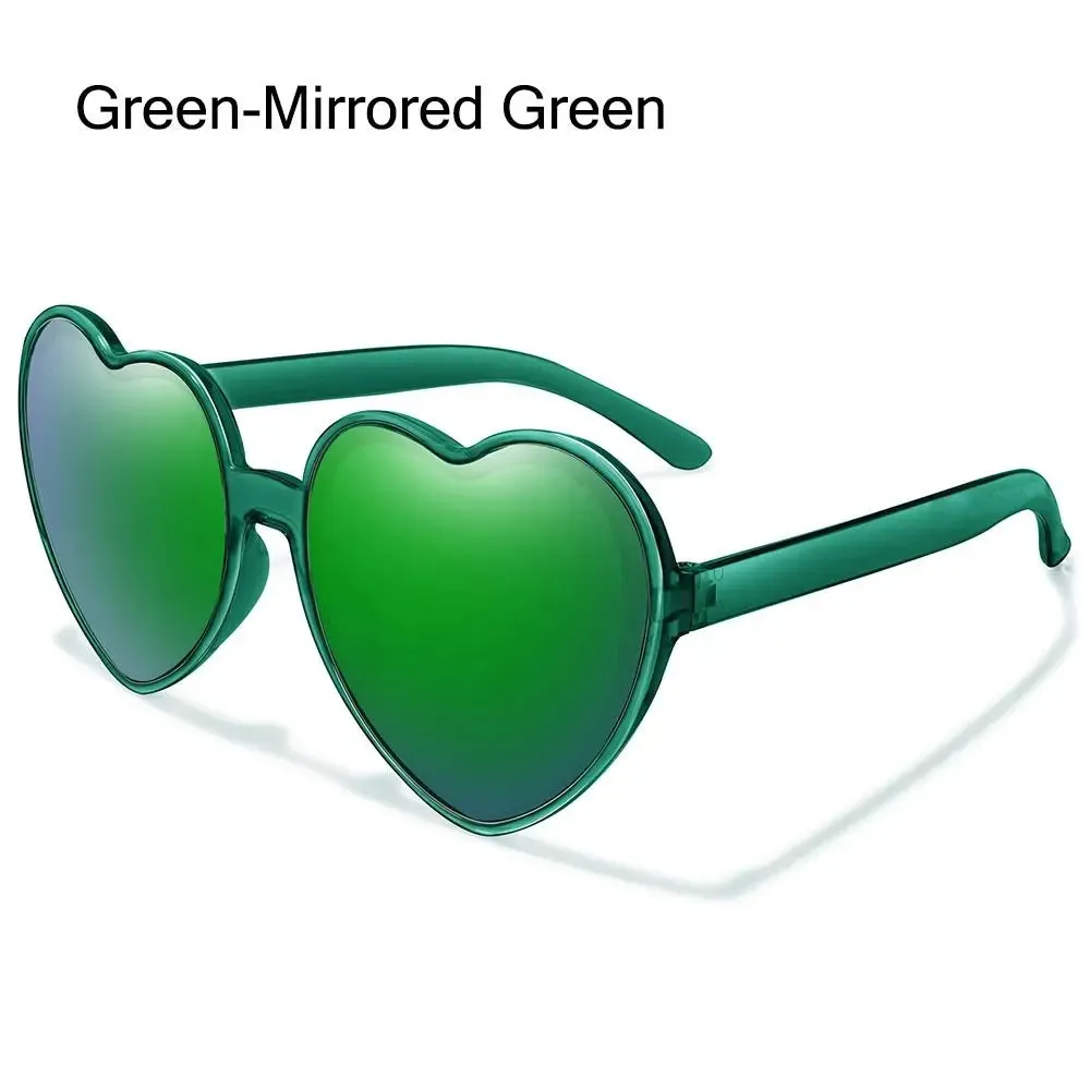 Trendy Heart Shaped Sunglasses for Women Party Cosplay Glasses UV400 Protection Eyewear Summer Beach Shades Cycling Sunglasses