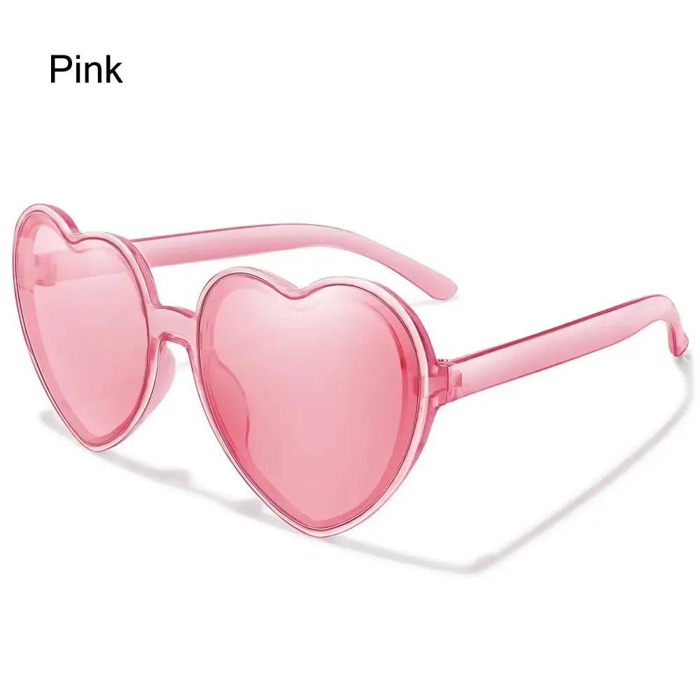Trendy Heart Shaped Sunglasses for Women Party Cosplay Glasses UV400 Protection Eyewear Summer Beach Shades Cycling Sunglasses