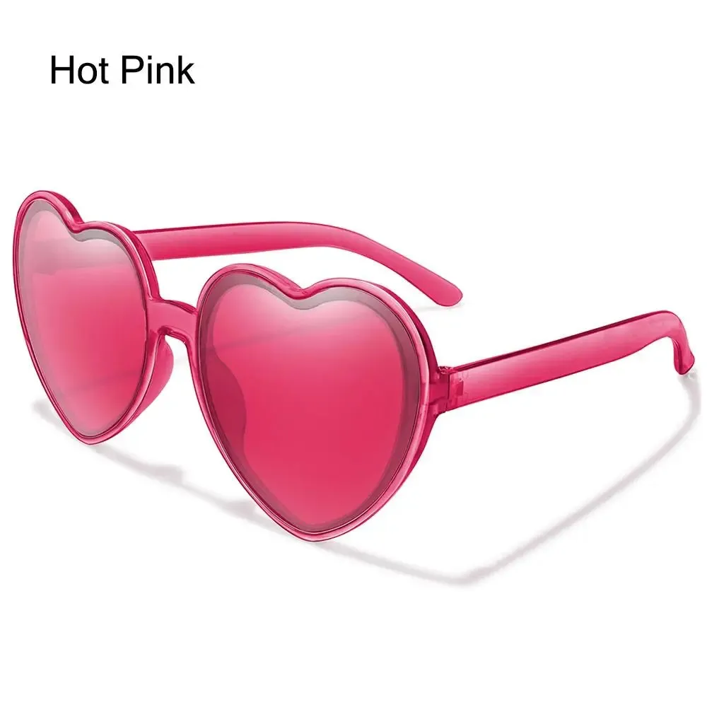 Trendy Heart Shaped Sunglasses for Women Party Cosplay Glasses UV400 Protection Eyewear Summer Beach Shades Cycling Sunglasses