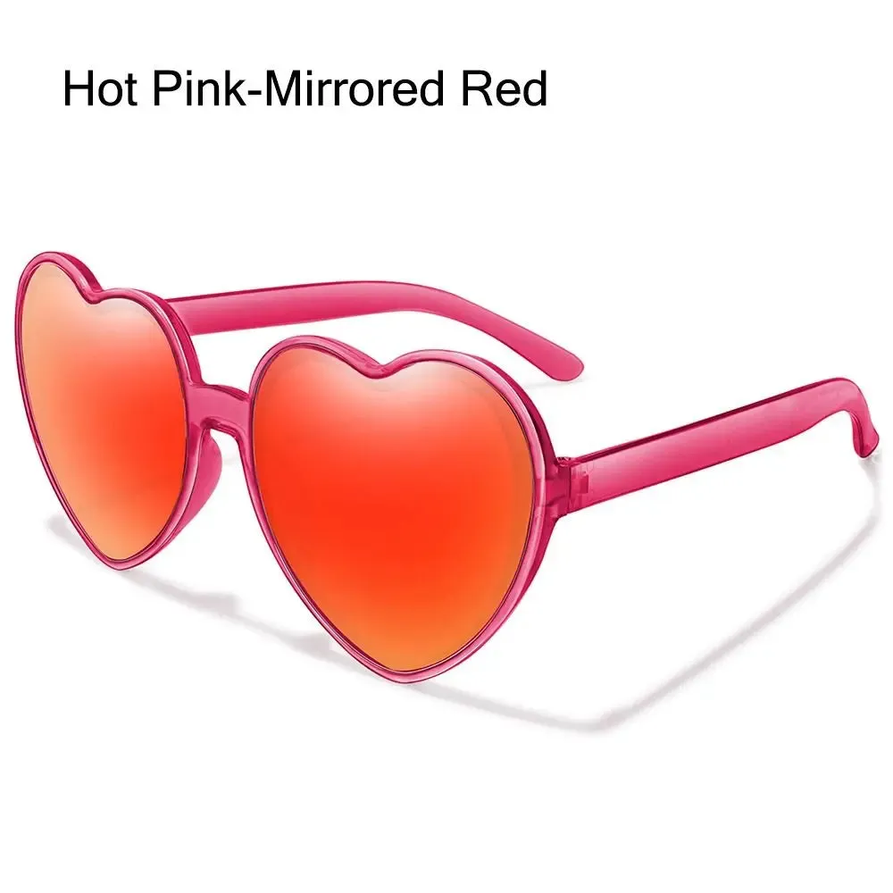 Trendy Heart Shaped Sunglasses for Women Party Cosplay Glasses UV400 Protection Eyewear Summer Beach Shades Cycling Sunglasses