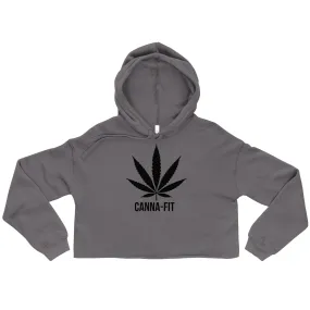 Trendy Raw Canna-Fit Crop Hoodie