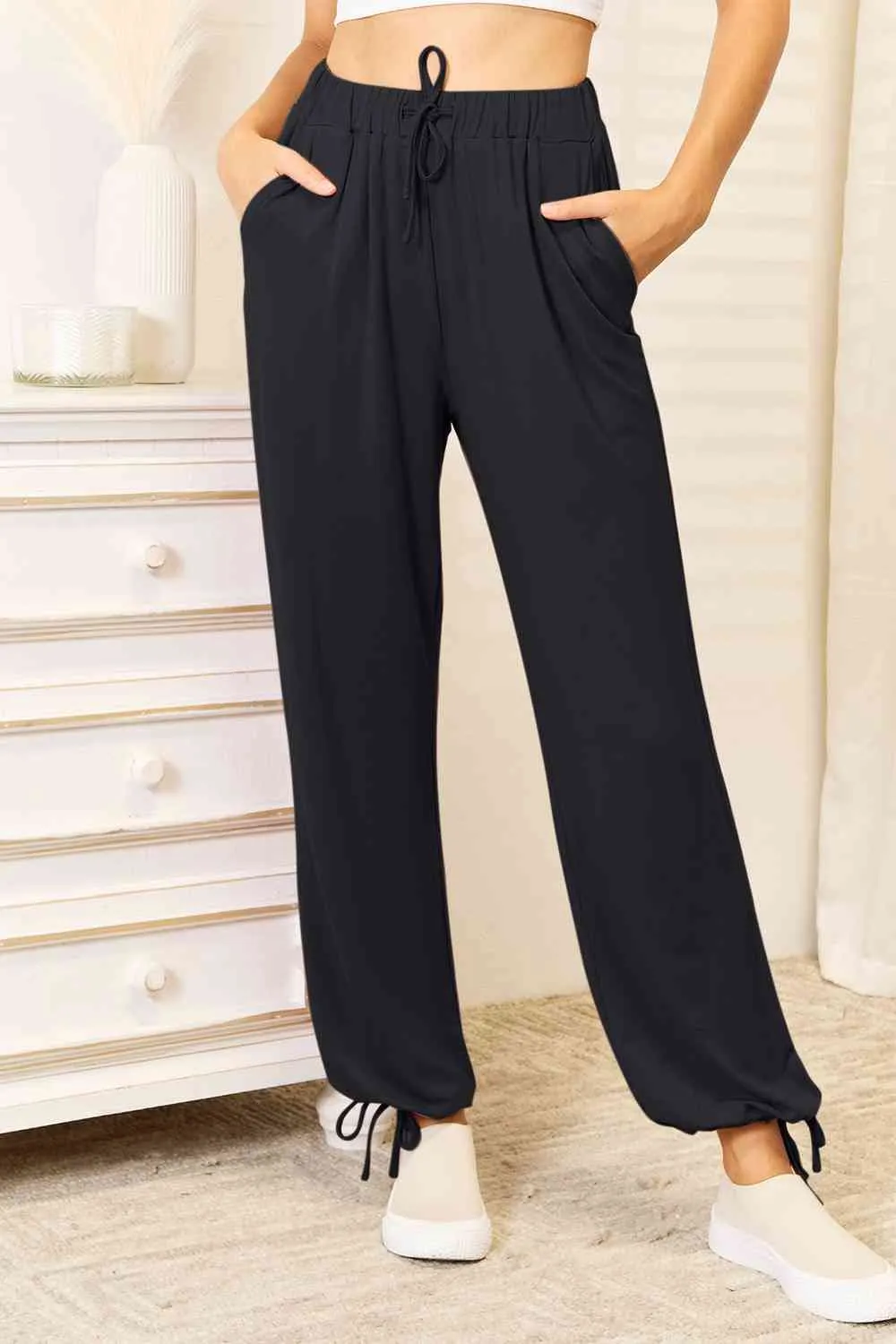 Trendy Trailblazer Soft Rayon Drawstring Waist Pants with Pockets (multiple color options)