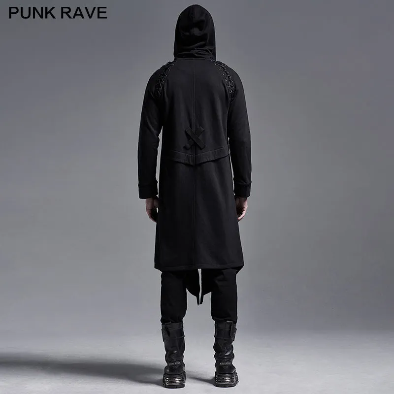 WY-1228XCM Punk  hoodie medium-length coat